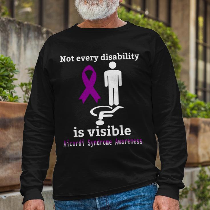 Every Disability Is Visible Aicardi Syndrome Awareness Purple Ribbon Aicardi Syndrome Support Aicardi Syndrome Awareness Unisex Long Sleeve Gifts for Old Men