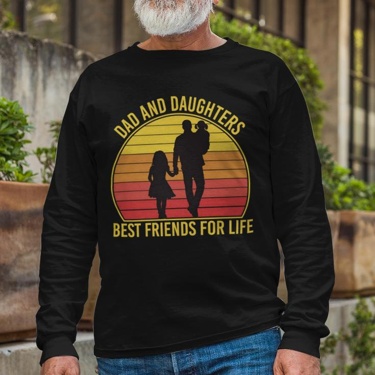 Father Grandpa Dad And Daughters Best Friends For Life Vintage137 Dad Long Sleeve T-Shirt Gifts for Old Men