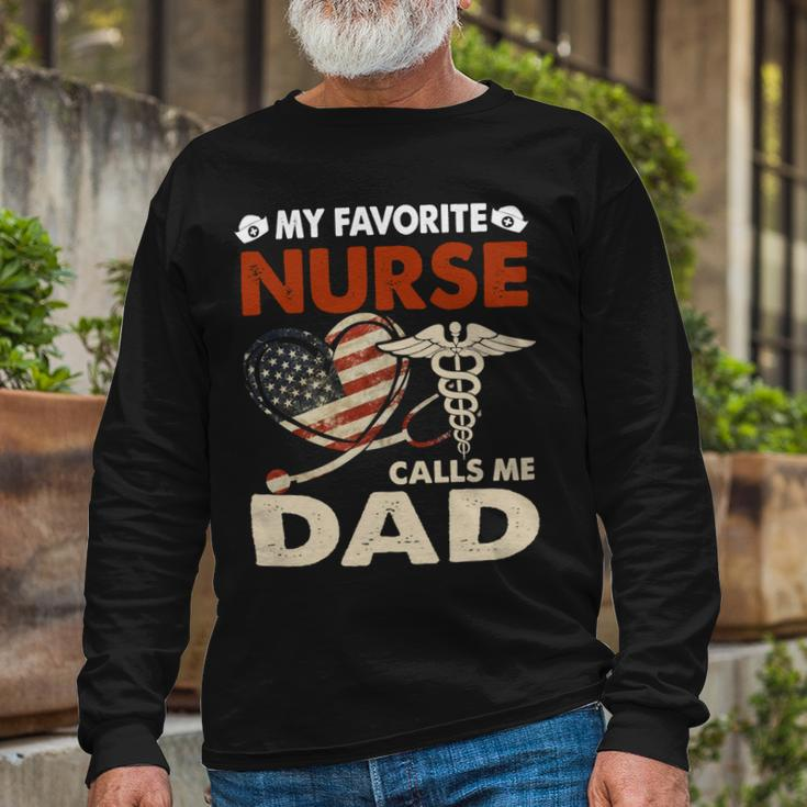 Father Grandpa My Favorite Nurse Calls Me Daddad Papa Gi333 Dad Long Sleeve T-Shirt Gifts for Old Men