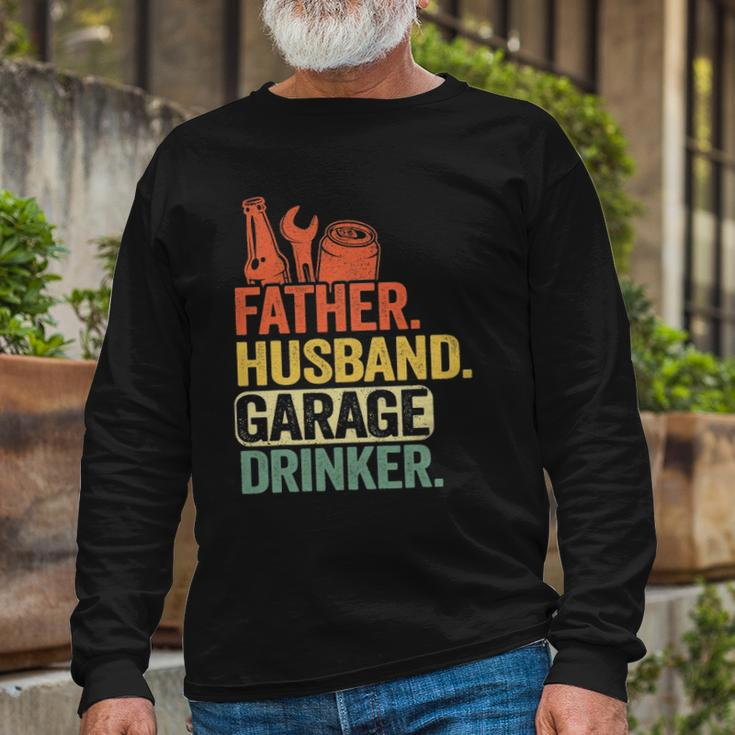 Father Husband Garage Drinker Vintage Mechanic Dad Handyman Long Sleeve T-Shirt T-Shirt Gifts for Old Men