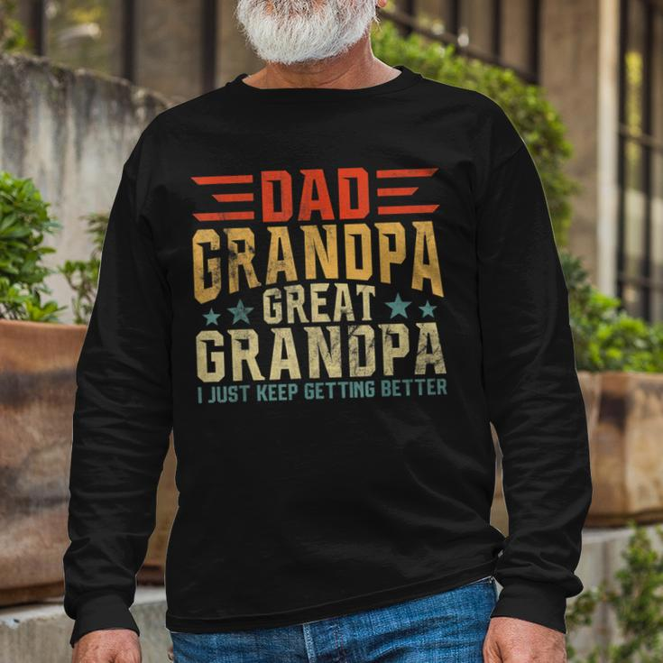Fathers Day From Grandkids Dad Grandpa Great Grandpa Long Sleeve T-Shirt Gifts for Old Men