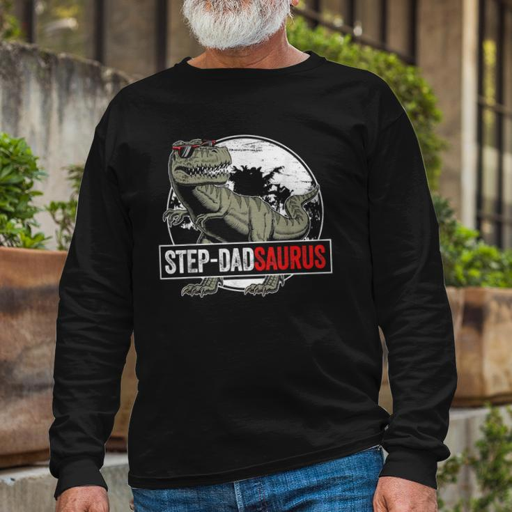 Fathers Day Step Dadsaurusrex Dinosaur Step Dad Long Sleeve T-Shirt T-Shirt Gifts for Old Men