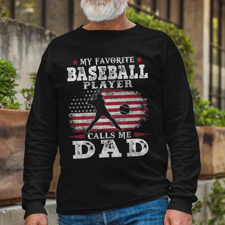 Favorite Baseball Player Calls Me Dad V2 Unisex Long Sleeve Gifts for Old Men