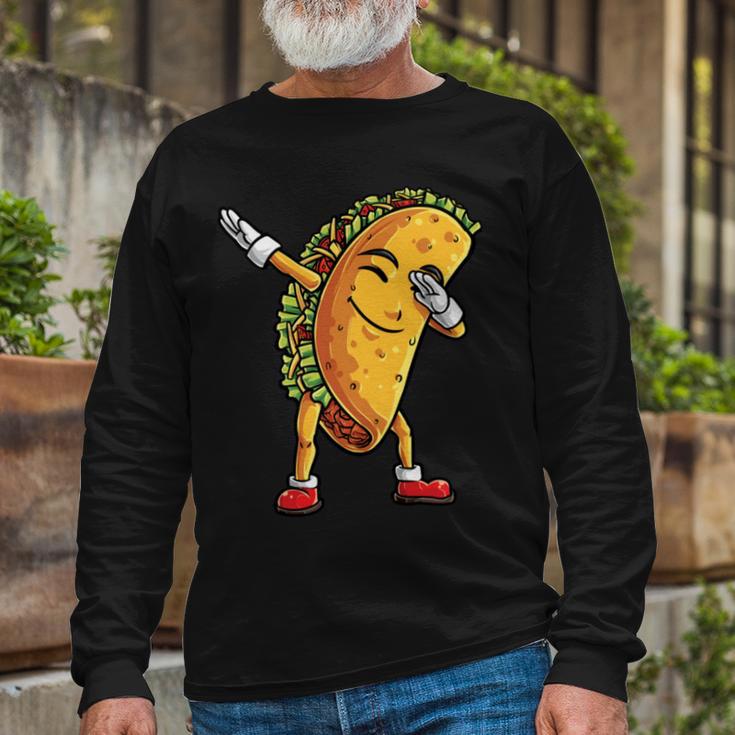 Funny Dabbing Taco Cinco De May Mexican Food V5 Unisex Long Sleeve Gifts for Old Men