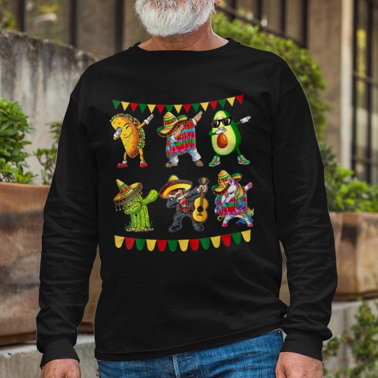 Funny Dabbing Taco Cinco De May Mexican Food V6 Unisex Long Sleeve Gifts for Old Men