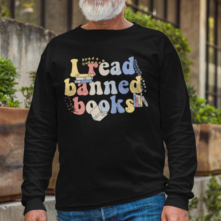 Funny I Read Banned Books Lovers Books Unisex Long Sleeve Gifts for Old Men