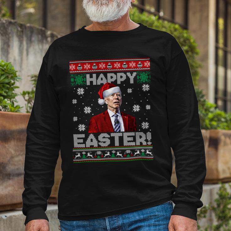 Funny Joe Biden Happy Easter Ugly Christmas Unisex Long Sleeve Gifts for Old Men