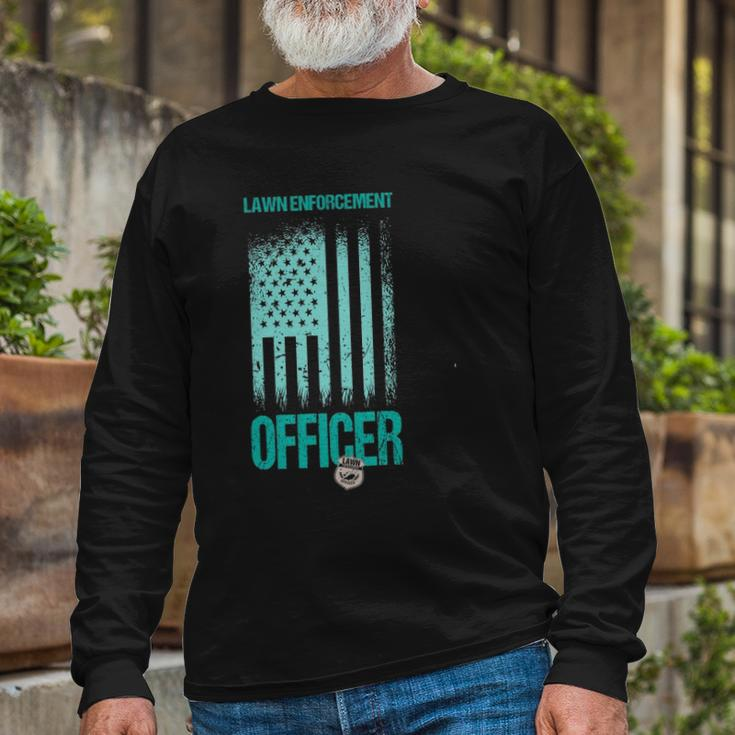 Gardener Landscaper Retro Vintage Lawn Enforcement Officer Long Sleeve T-Shirt Gifts for Old Men