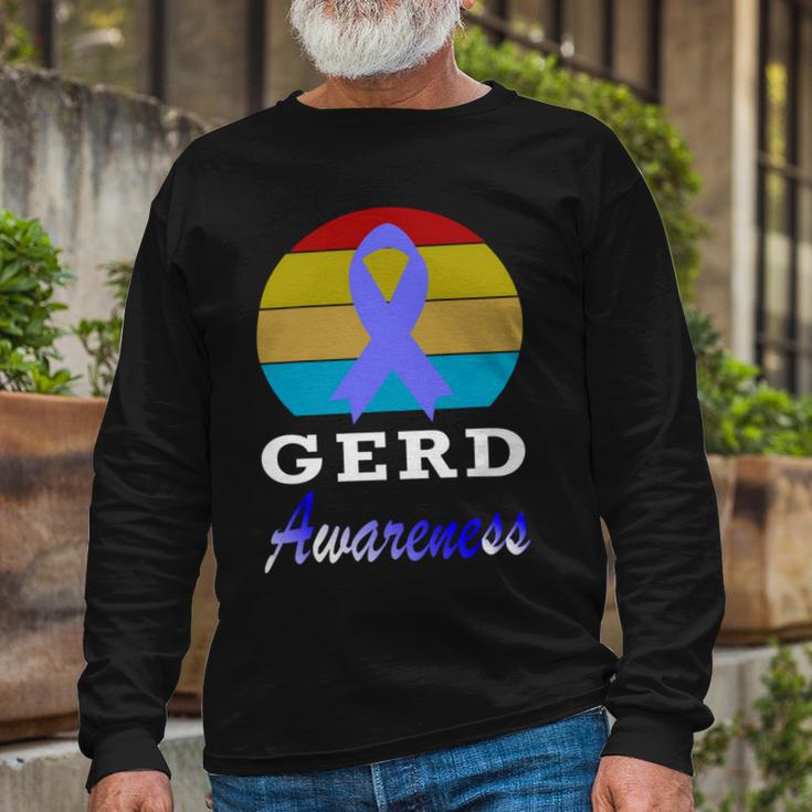 Gerd Awareness Vintage Periwinkle Blue Ribbon Gastroesophageal Reflux Disease Gerd Awareness Unisex Long Sleeve Gifts for Old Men