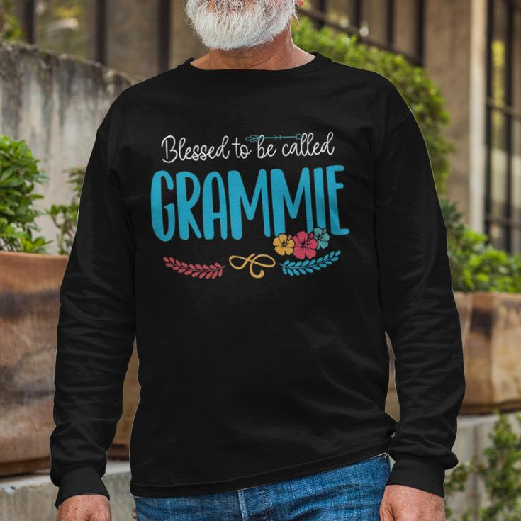 Grammie Grandma Blessed To Be Called Grammie Long Sleeve T-Shirt Gifts for Old Men