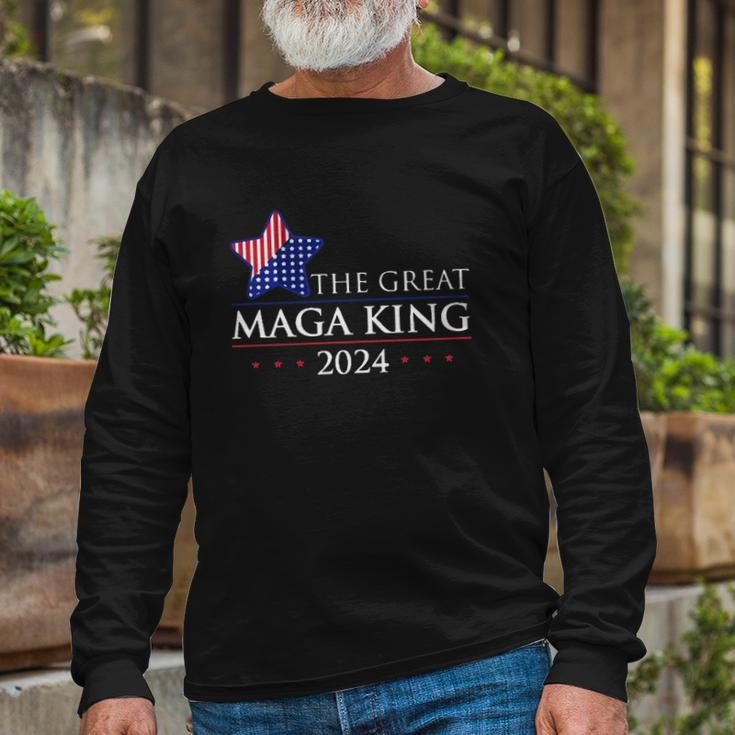 The Great Maga King Trump 2024 Proud Ultra Maga Long Sleeve T-Shirt T-Shirt Gifts for Old Men