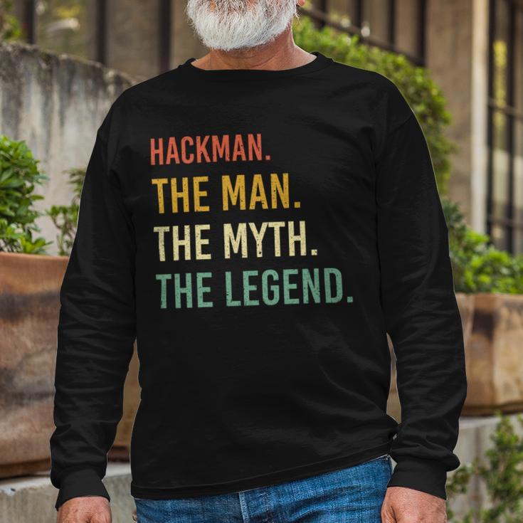 Hackman Name Shirt Hackman Name Long Sleeve T-Shirt Gifts for Old Men
