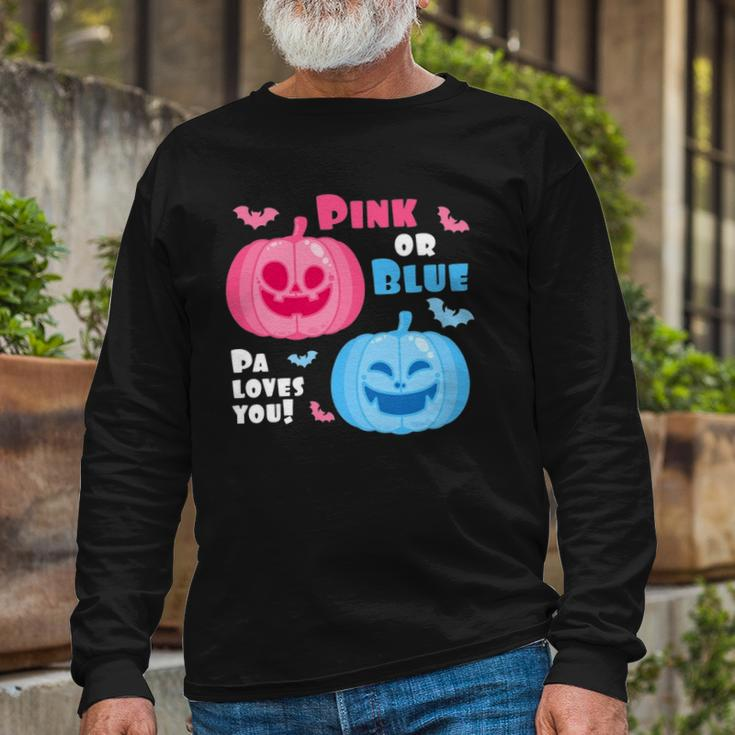 Halloween Gender Reveal Pa Loves You Fall Theme Long Sleeve T-Shirt T-Shirt Gifts for Old Men