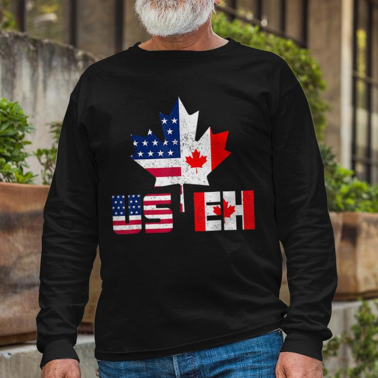 Happy Canada Day Usa Pride Us Flag Day Useh Canadian Long Sleeve T-Shirt Gifts for Old Men