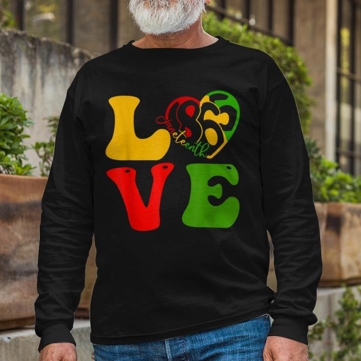 Happy Junenth Is My Independence Day Free Black Long Sleeve T-Shirt T-Shirt Gifts for Old Men