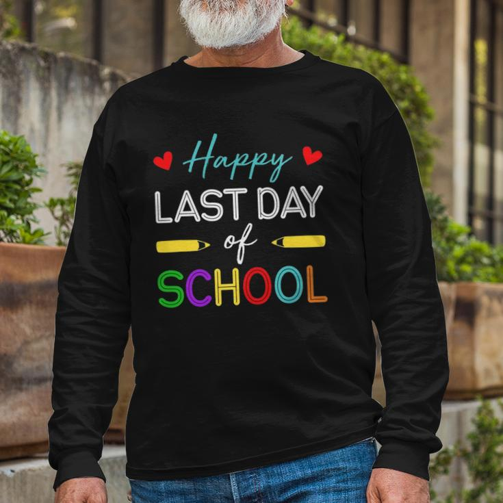 Happy Last Day Of School Teacher Student Summer Break Long Sleeve T-Shirt T-Shirt Gifts for Old Men