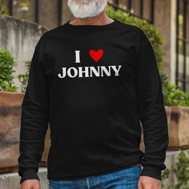 I Heart Johnny Red Heart Long Sleeve T-Shirt Gifts for Old Men