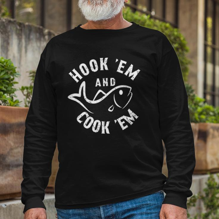Hookem And Cookem Fishing Long Sleeve T-Shirt T-Shirt Gifts for Old Men