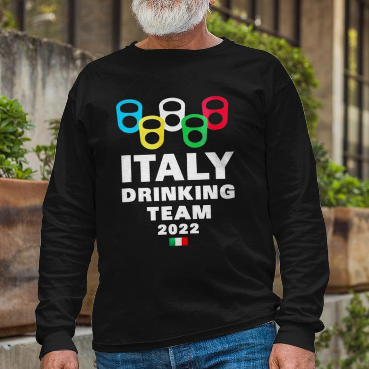 Italy Drinking Team Long Sleeve T-Shirt T-Shirt Gifts for Old Men