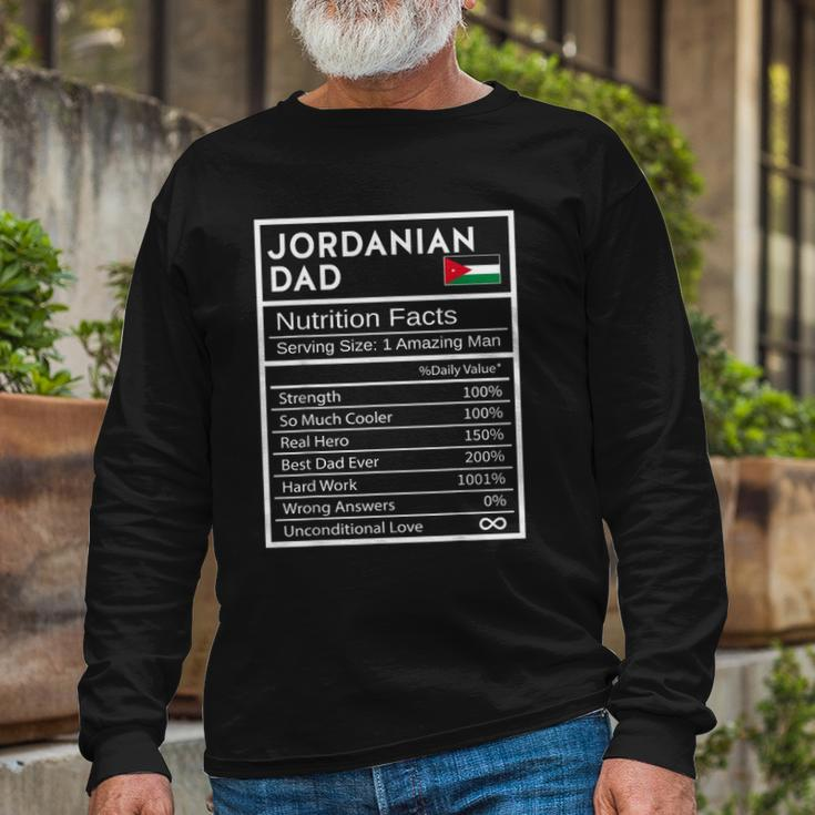 Jordanian Dad Nutrition Facts National Pride Long Sleeve T-Shirt T-Shirt Gifts for Old Men
