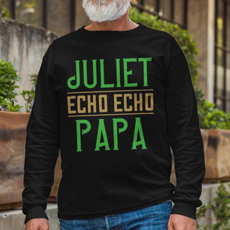 Juliet Echo Echo Papa Papa T-Shirt Fathers Day Long Sleeve T-Shirt Gifts for Old Men