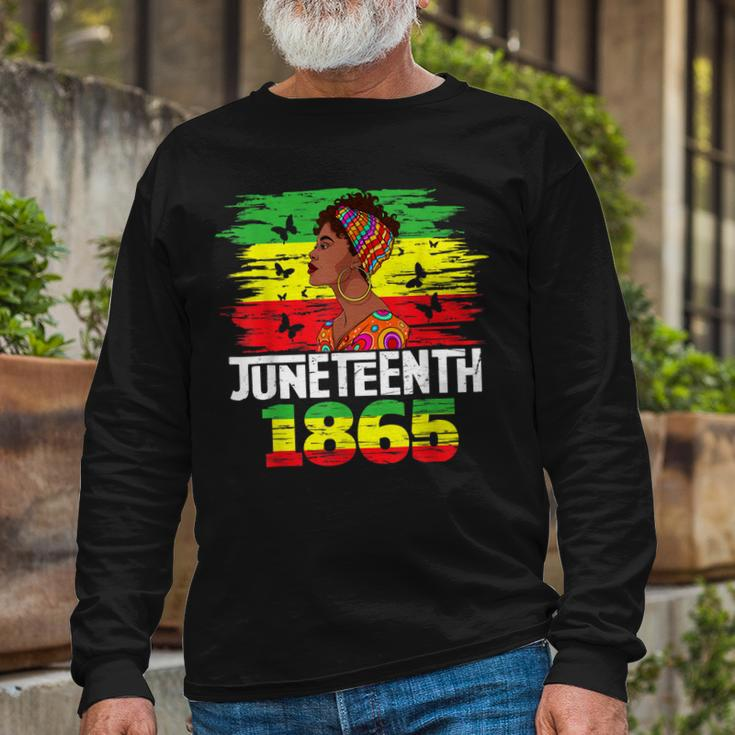 Juneteenth 1865 Independence Day Black Pride Black Long Sleeve T-Shirt T-Shirt Gifts for Old Men