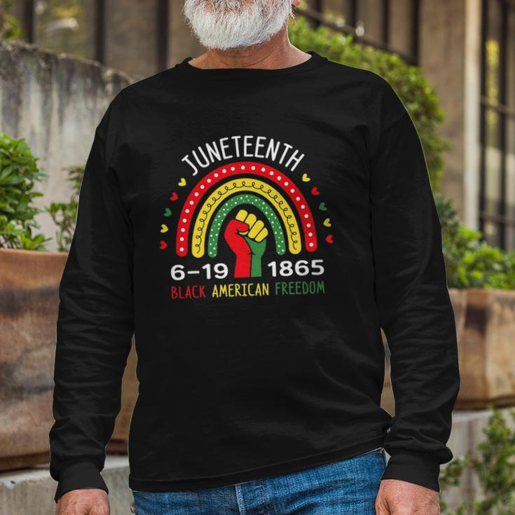 Juneteenth Celebrating Black America Freedom 1865 Rainbow V2 Long Sleeve T-Shirt Gifts for Old Men
