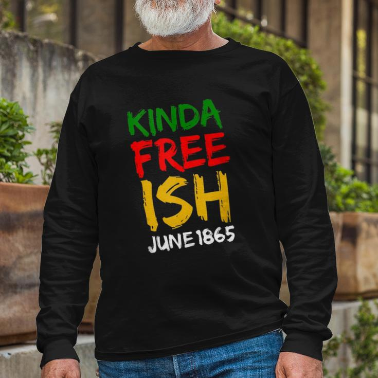 Juneteenth Free-Ish African American Melanin Pride 2X Long Sleeve T-Shirt Gifts for Old Men
