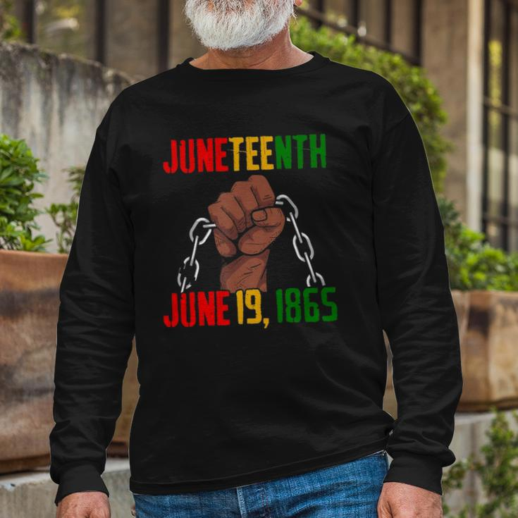 Juneteenth June 19Th 1865 Juneteenth Black Freedom Day Flag Long Sleeve T-Shirt Gifts for Old Men