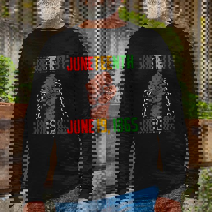 Juneteenth June 19Th 1865 Juneteenth Black Freedom Day Flag Long Sleeve T-Shirt T-Shirt Gifts for Old Men
