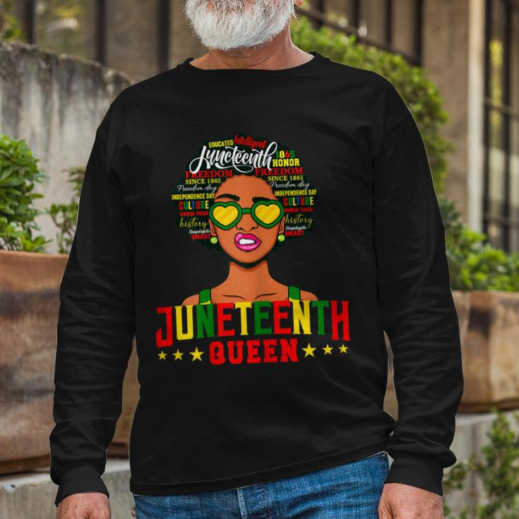 Juneteenth Natural Afro Queen Long Sleeve T-Shirt T-Shirt Gifts for Old Men