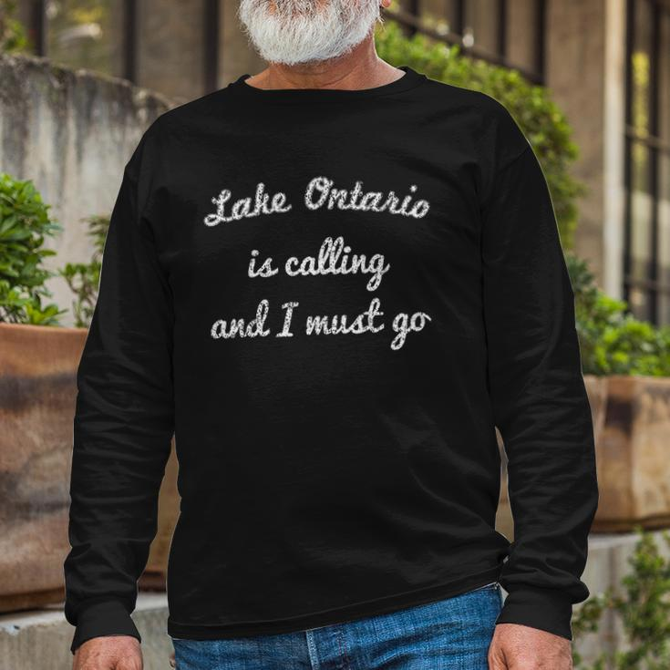 Lake Ontario New York Fishing Camping Summer Long Sleeve T-Shirt T-Shirt Gifts for Old Men