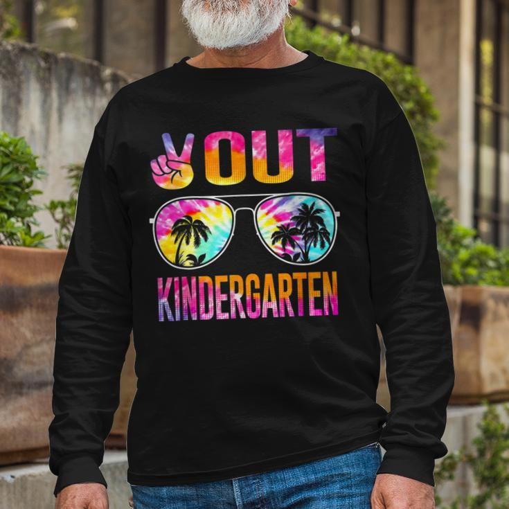 Last Day Of School Peace Out Kindergarten Teacher Women Long Sleeve T-Shirt Gifts for Old Men