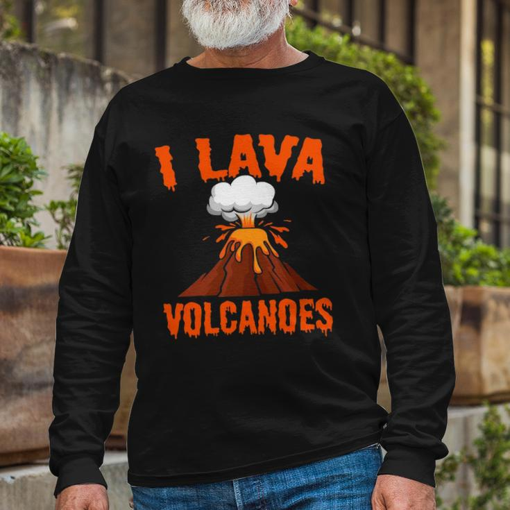 I Lava Volcanoes Geologist Volcanologist Magma Volcanology Long Sleeve T-Shirt T-Shirt Gifts for Old Men