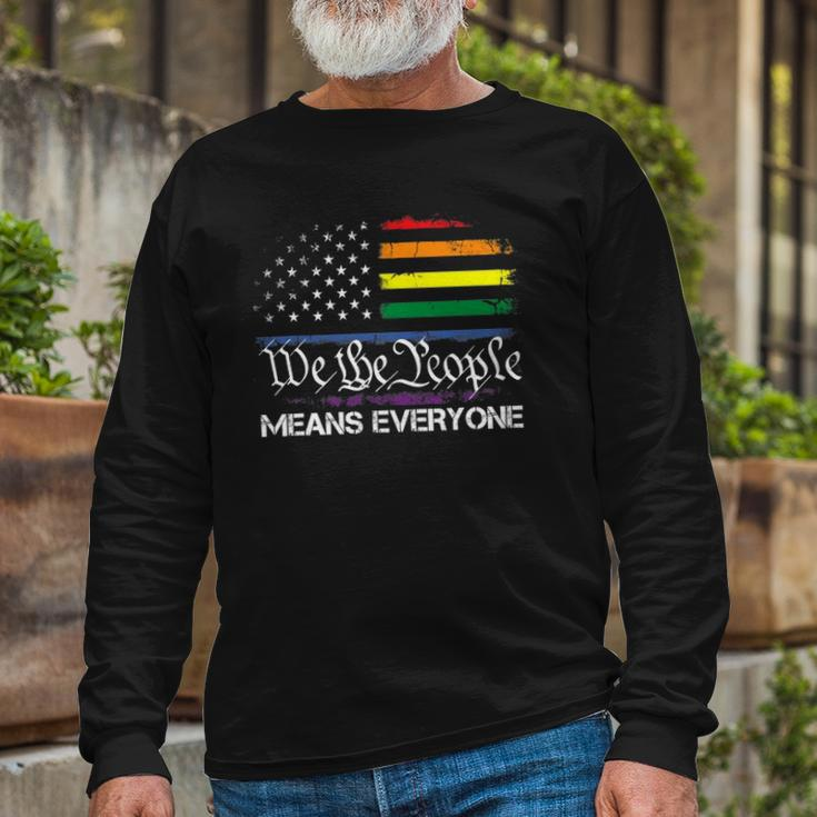 Lgbt Vintage 1776 American Flag We The People Means Everyone Long Sleeve T-Shirt T-Shirt Gifts for Old Men