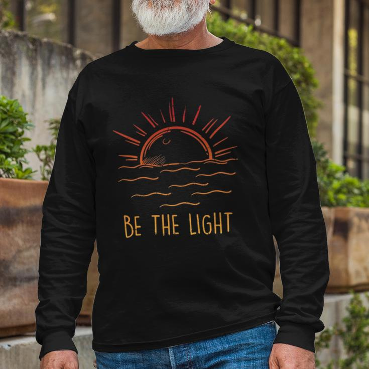 Be The Light Let Your Light Shine Waves Sun Christian Long Sleeve T-Shirt T-Shirt Gifts for Old Men