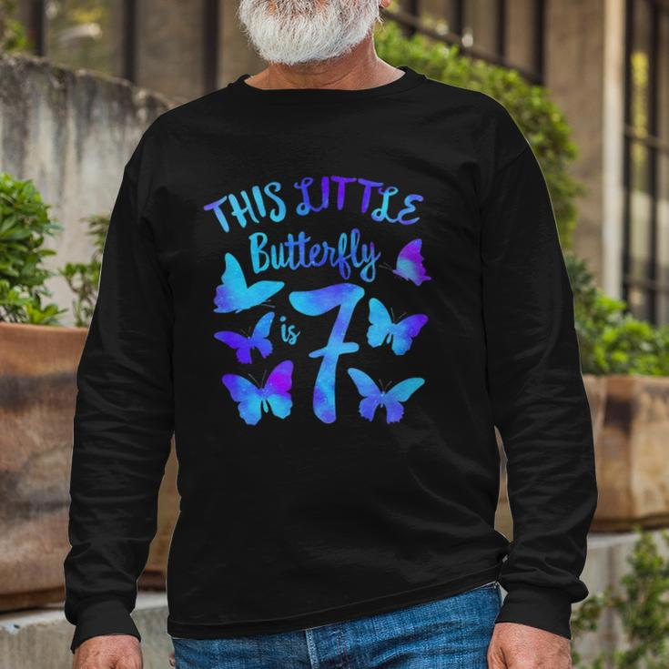 This Little Butterfly Is 7 7Th Birthday Party Toddler Girl Long Sleeve T-Shirt T-Shirt Gifts for Old Men