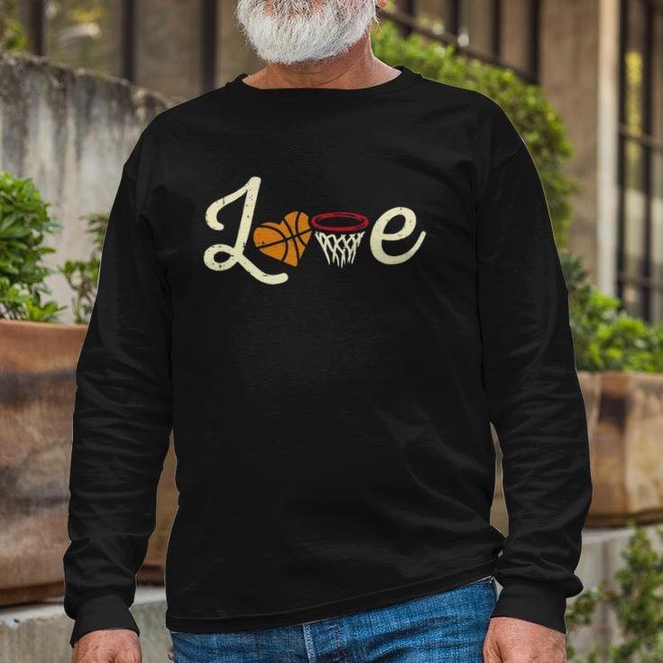 Love Basketball Fan Players Coach Team Baller Long Sleeve T-Shirt T-Shirt Gifts for Old Men