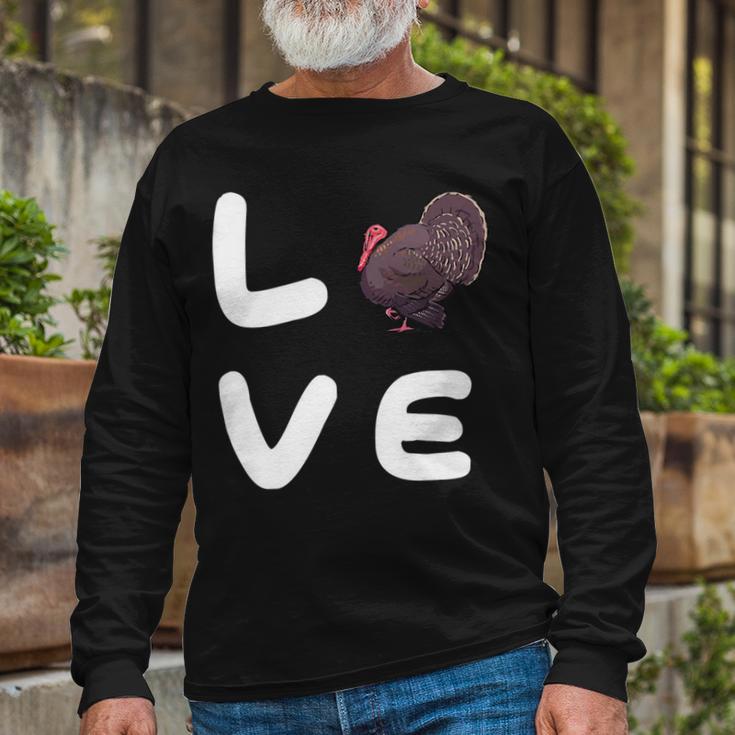 Love Turkeys Funny Turkey Thanksgiving 16 Shirt Unisex Long Sleeve Gifts for Old Men