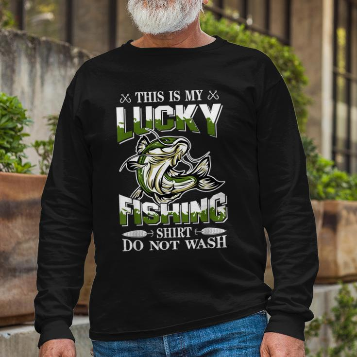 Lucky Fishing For Do Not Wash Christmas Fisherman Long Sleeve T-Shirt Gifts for Old Men