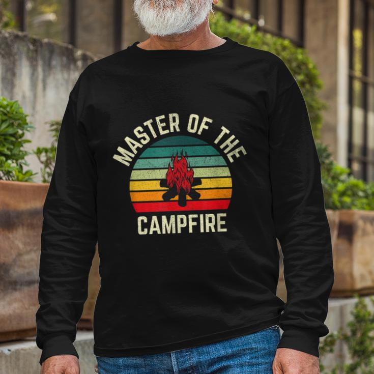 Master Of The Campfire Vintage Camping Long Sleeve T-Shirt Gifts for Old Men