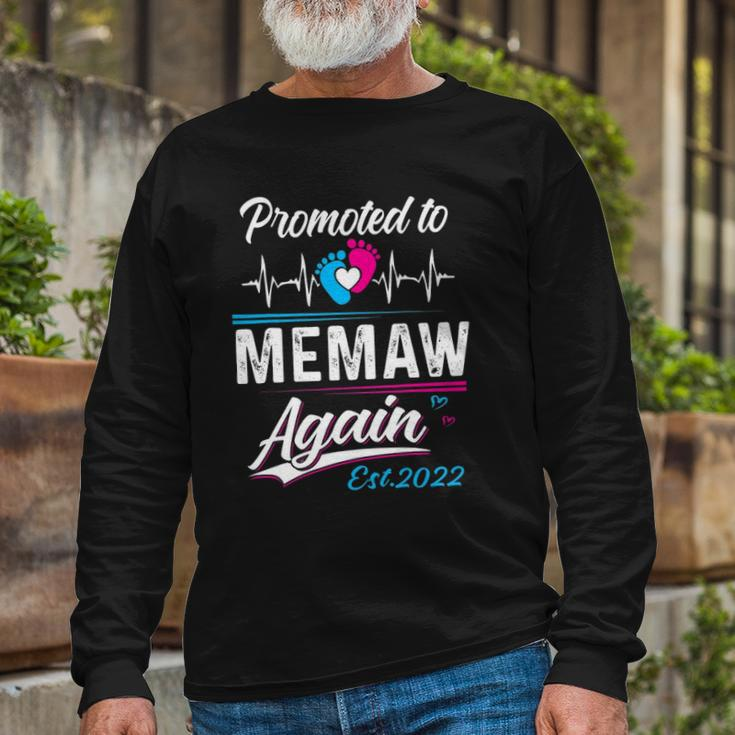 Memaw Promoted To Memaw Again Est 2022 Grandma Long Sleeve T-Shirt T-Shirt Gifts for Old Men