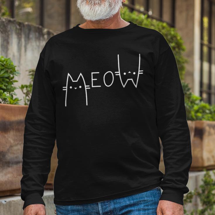 Meow Cat Shirt Meow Kitty Funny Cats Mom And Cat Dad 238 Trending Shirt Unisex Long Sleeve Gifts for Old Men