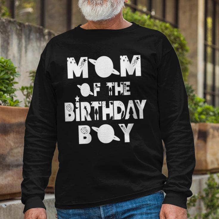 Mom Of The Birthday Astronaut Boy And Girl Space Theme Long Sleeve T-Shirt Gifts for Old Men