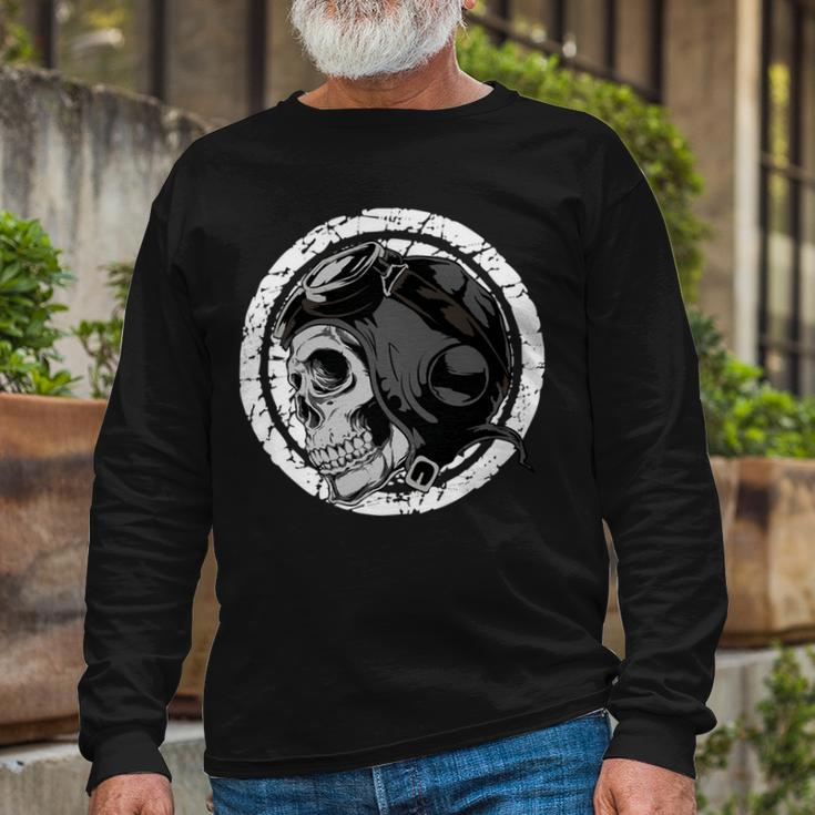 Motorcycle Skull With Helmet Dreaming 472 Shirt Unisex Long Sleeve Gifts for Old Men