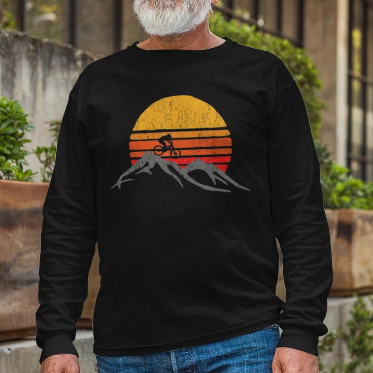 Mountain Bike Vintage Sunset Design Graphic 235 Trending Shirt Unisex Long Sleeve Gifts for Old Men