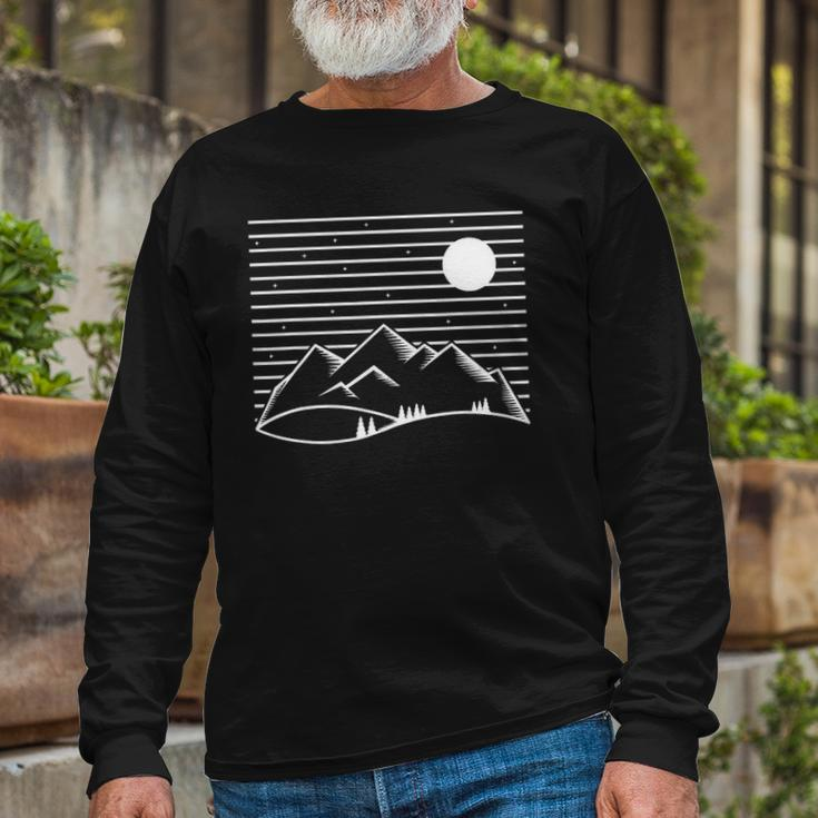 Mountains Nature Outdoor Adventure Nature Lover Long Sleeve T-Shirt T-Shirt Gifts for Old Men