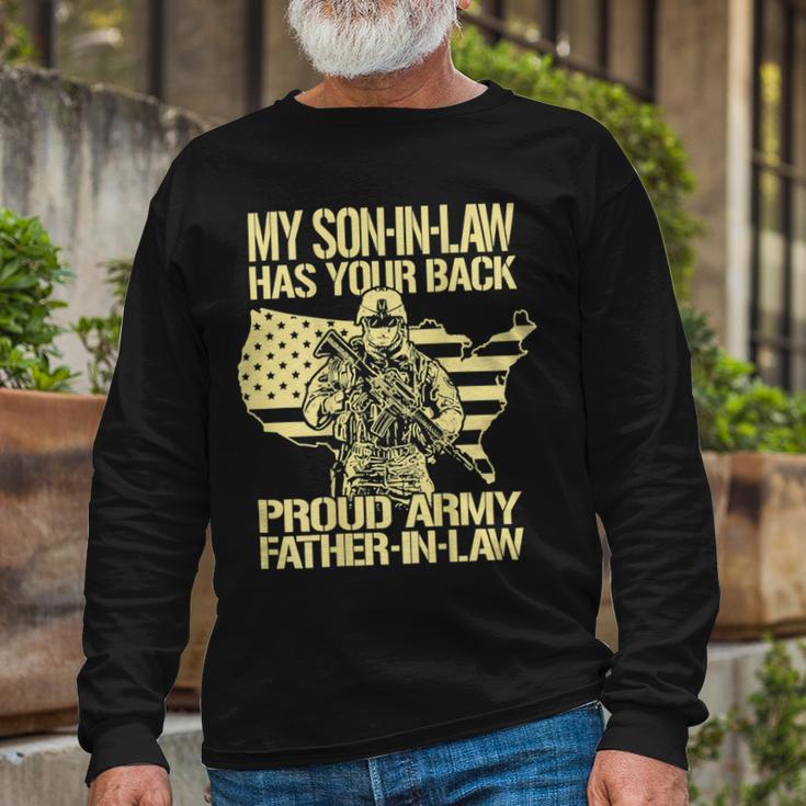 My Soninlaw Has Your Back Proud Army 688 Shirt Unisex Long Sleeve Gifts for Old Men