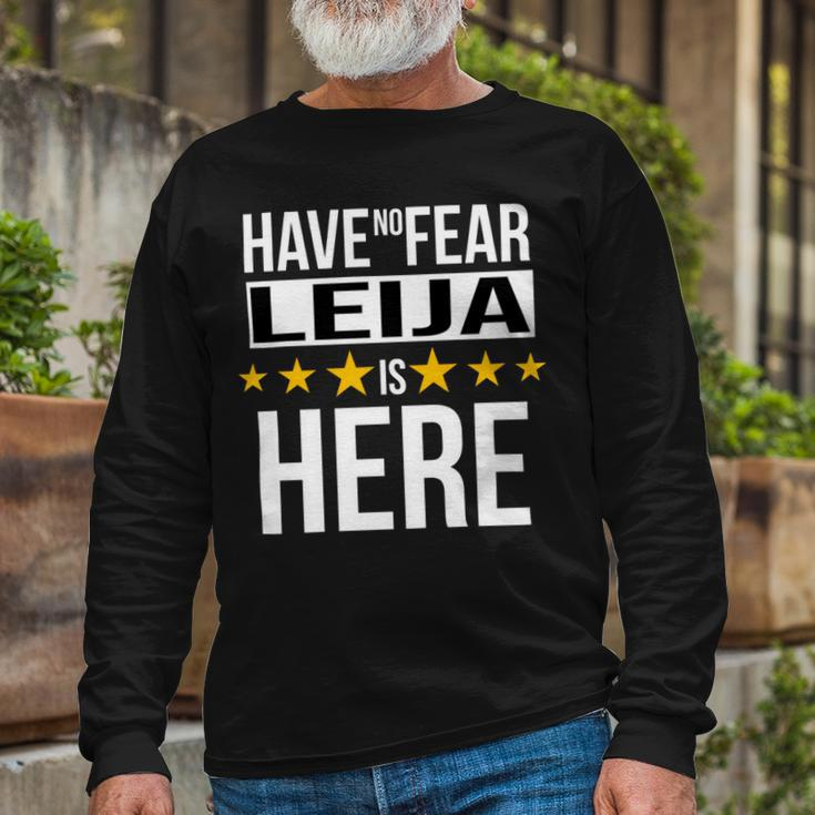 Have No Fear Leija Is Here Name Long Sleeve T-Shirt Gifts for Old Men