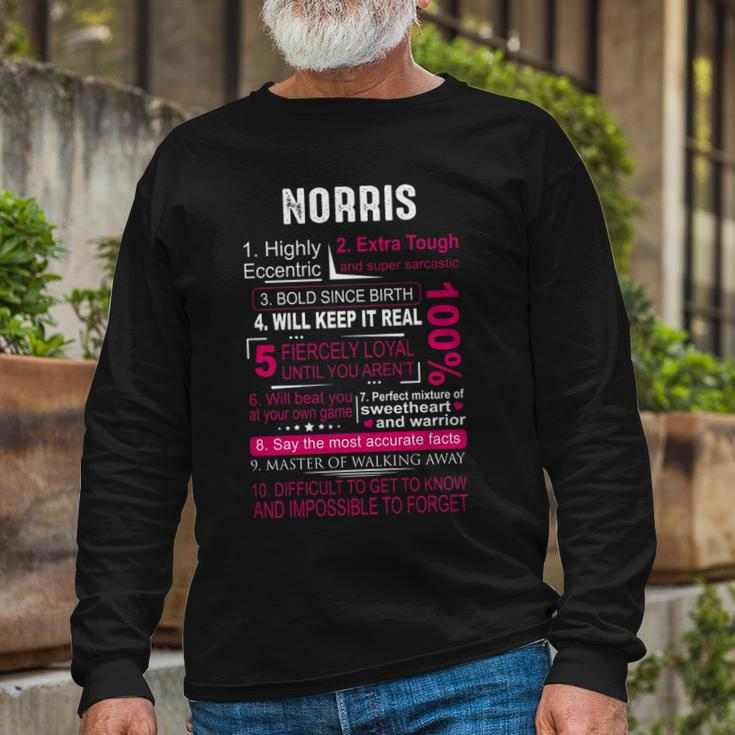 Norris Name Norris V2 Long Sleeve T-Shirt Gifts for Old Men